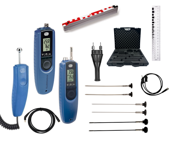 Gann BL 33 "Baufeuchte" Komplettset mit Hydromette BL E (M20, MK 8, MK18, B 55 BL, Bürsten-, Flach- und Einsteckelektroden, TF 3, Koffer)